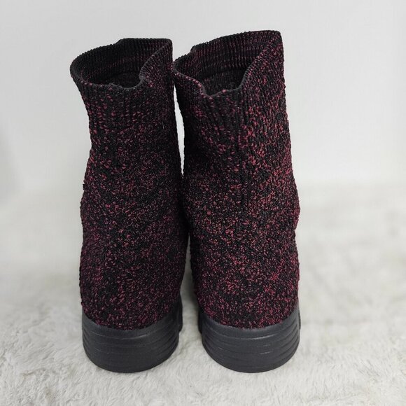 Bernie Mev Black Maroon Pullon Lug Sole Sock Bootie Size 10.5 - Picture 5 of 13